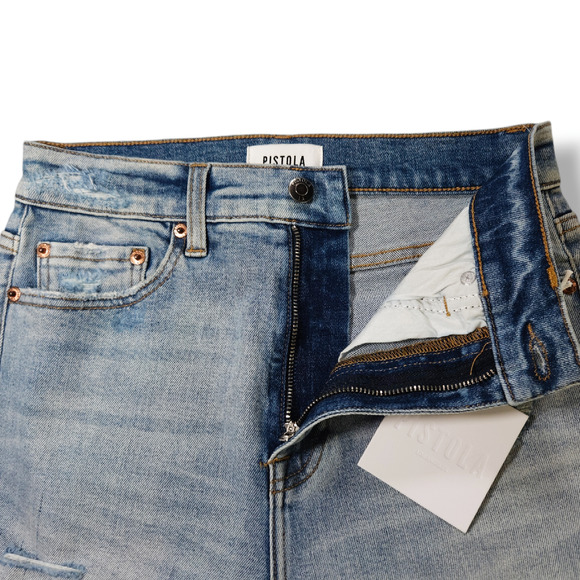 NWT Pistola Aline High Rise Distressed Skinny Ankle Jeans Sz. 26x27 Vintage Blue - Picture 4 of 10
